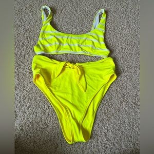Neon yellow Aerie suit